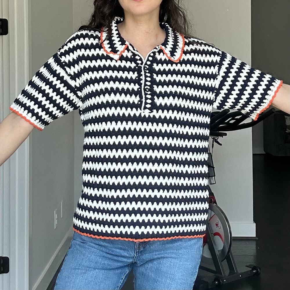 The Upside Voyage Crochet Sagra Shirt  Size XXS NWT